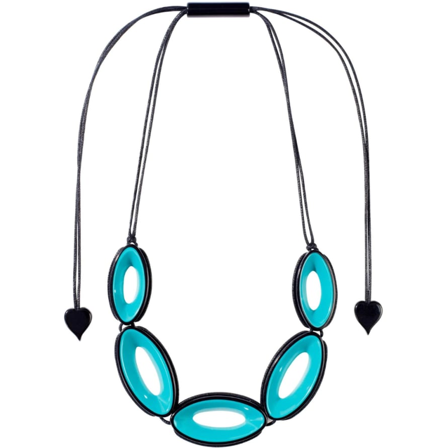 New Arrivals Zsiska Lullaby Turq Multi Oval Necklace