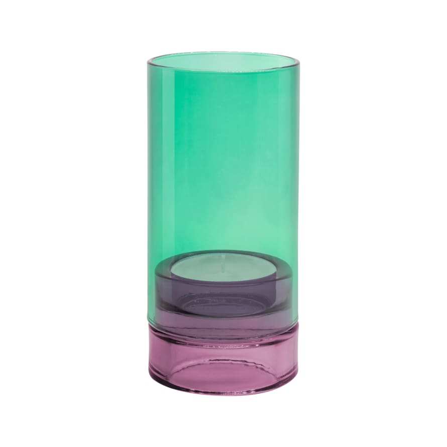 Remember Glass Lantern 'Lys' - Aqua