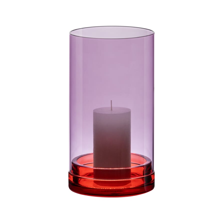 Remember Large Glass Lantern 'Lucious' - Violet