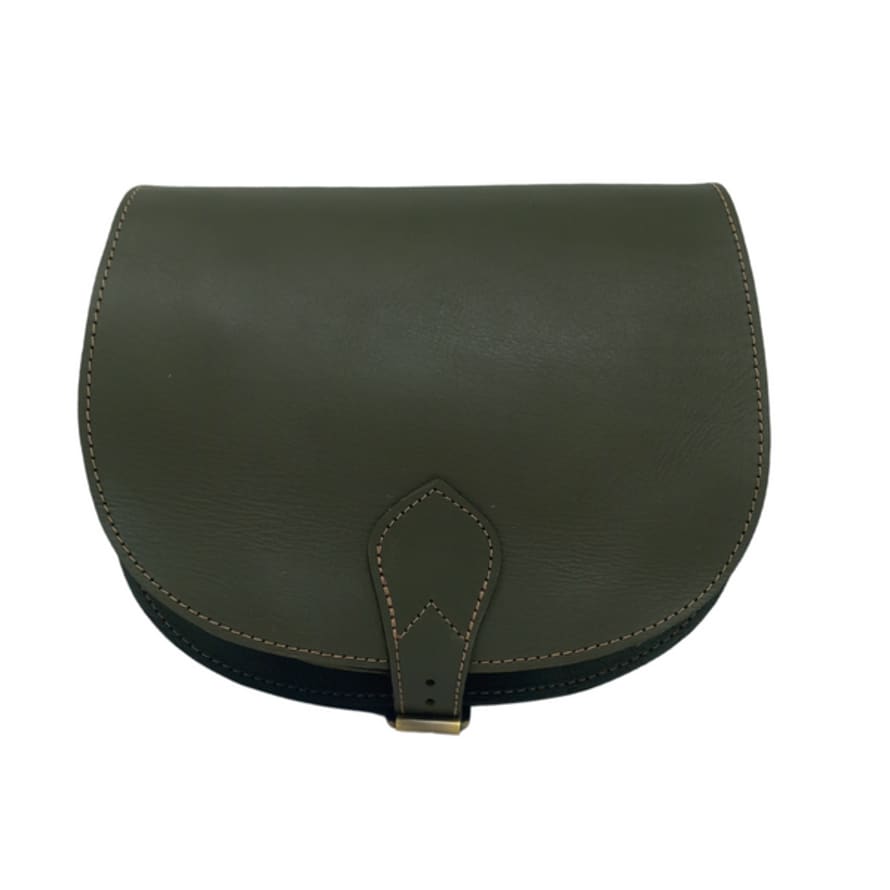 Atelier Marrakech Sam Leather Saddle Bag - Khaki Green