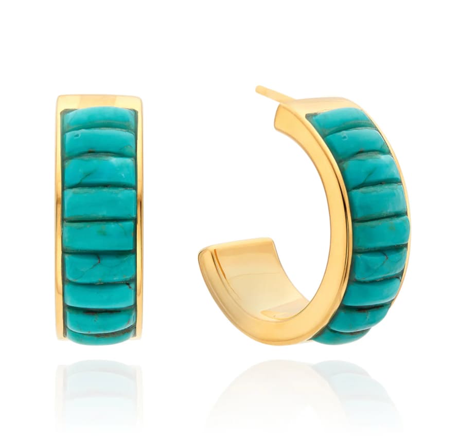 Anna Beck Rectangular Turquoise Multi-stone Hoop Earrings