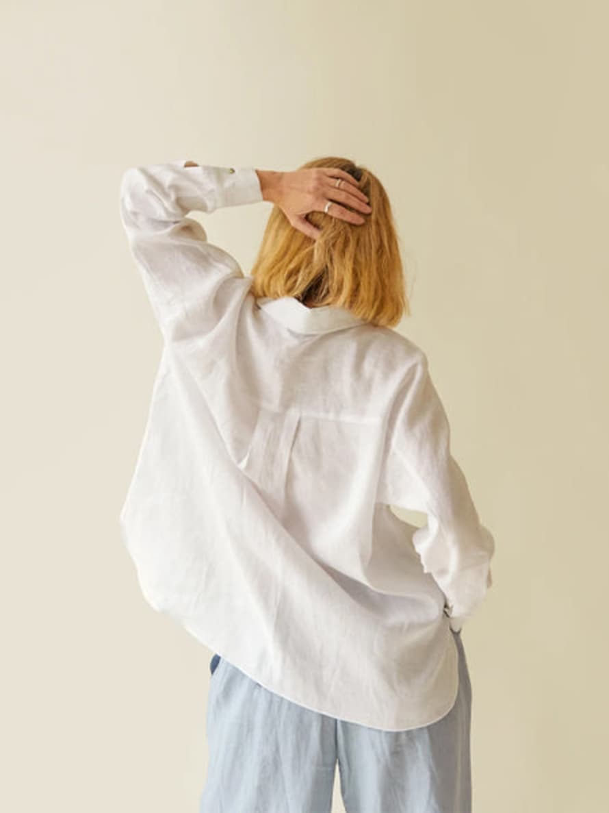 Chalk Sophie Shirt Linen Shirt White