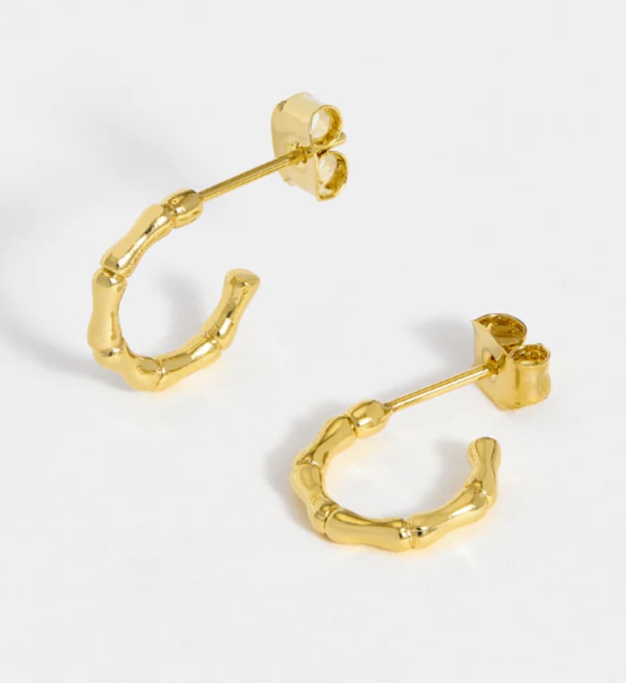 Estella Bartlett  Small Bamboo Hoops Earrings - Gold Plated