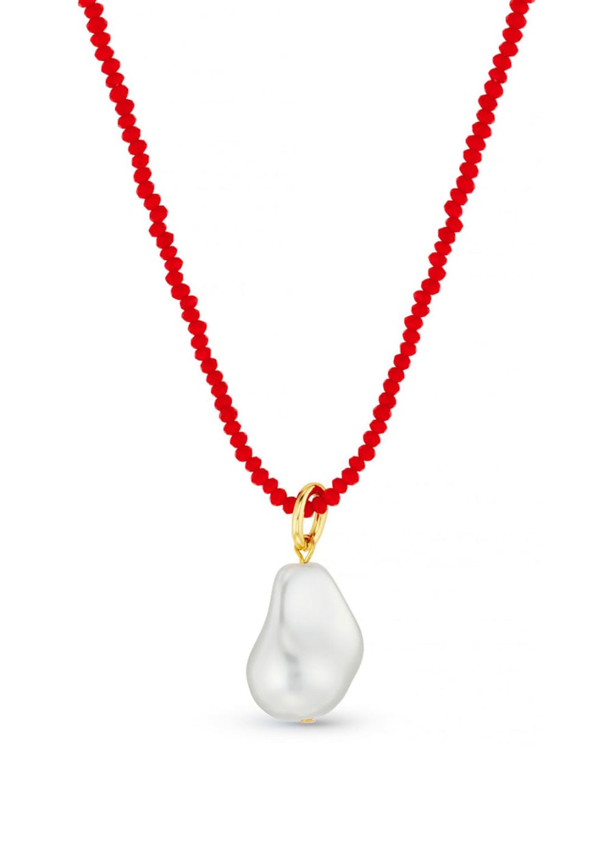 Orelia Faceted Bead & Jumbo Pearl Necklace