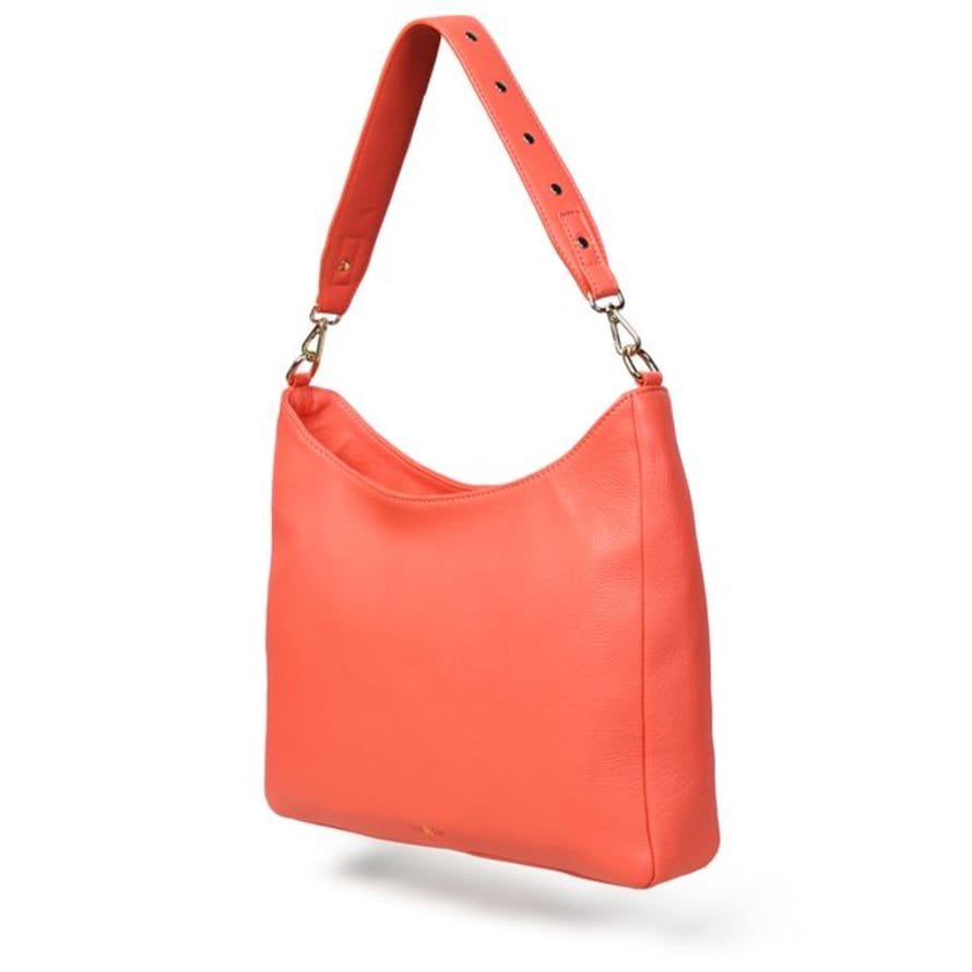 Bell & Fox Asam Hobo Bag In Coral Leather