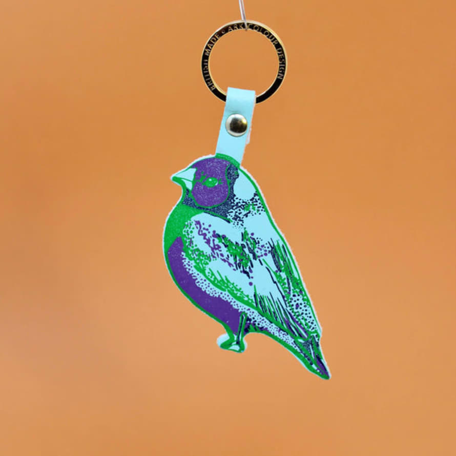 Ark Colour Design Finch Bird Keyring - Turquoise