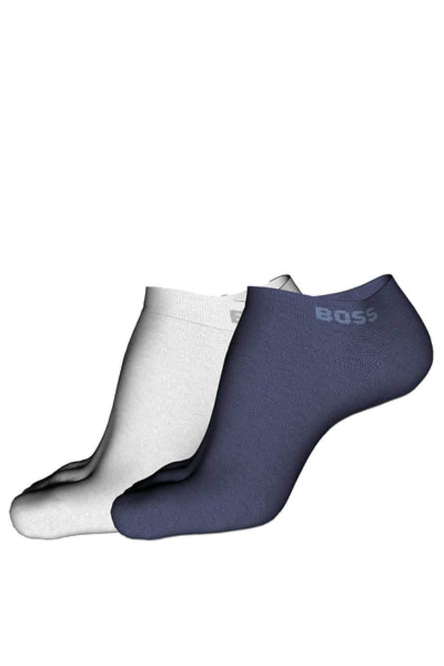 Hugo Boss Boss - 2-pack Of Ankle Socks In A Cotton Blend In Blue And White 50467730 412