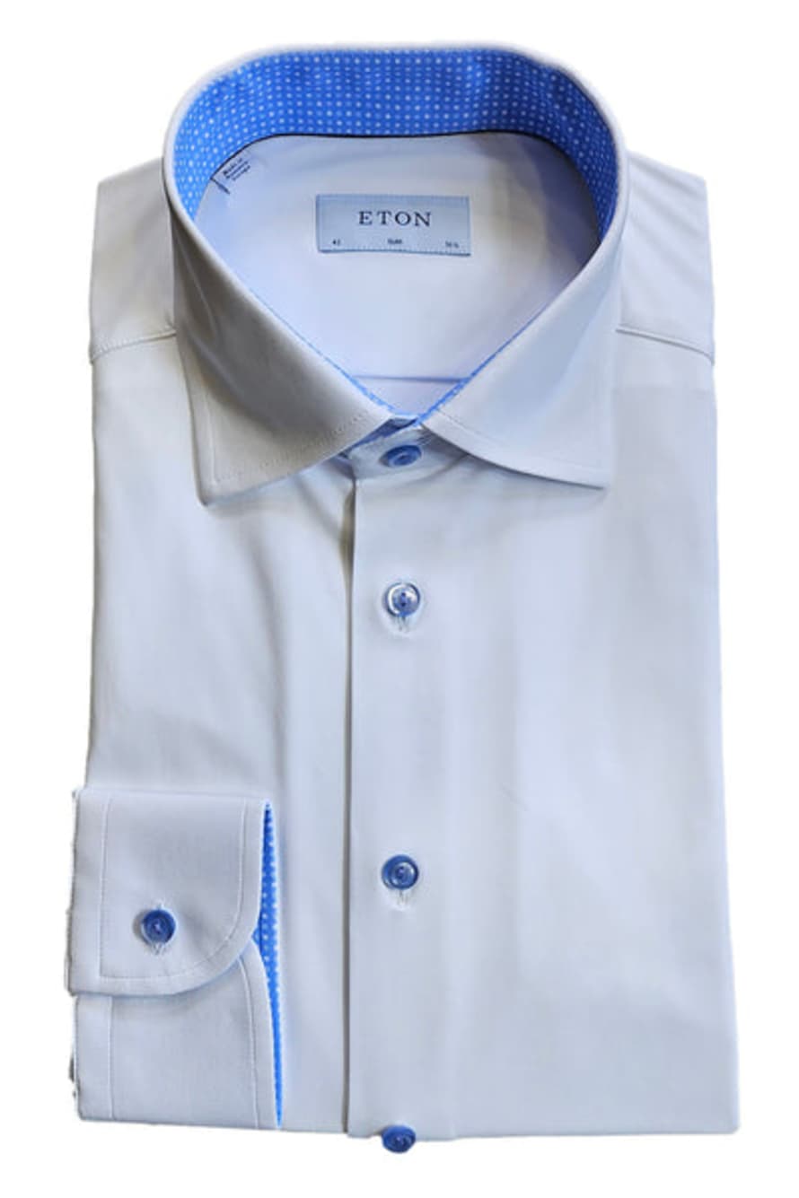 ETON - White Slim Fit Four-way Stretch Shirt With Contrast Details 10001226900
