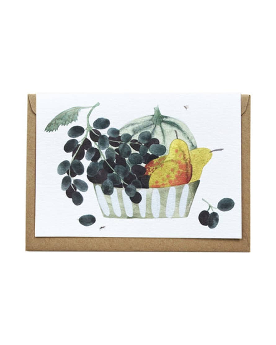 Eleanor Percival Illustration Grapes, Melon, Pears Card