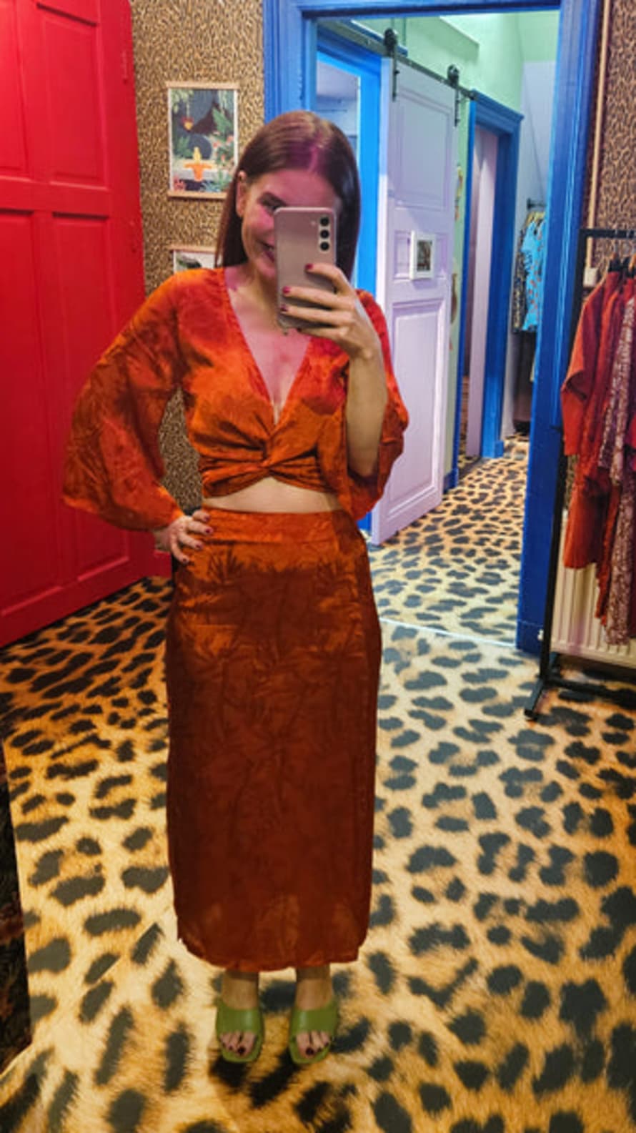 BERAWA Luxe | Kokomo Jacquard Skirt - Gardenia Red
