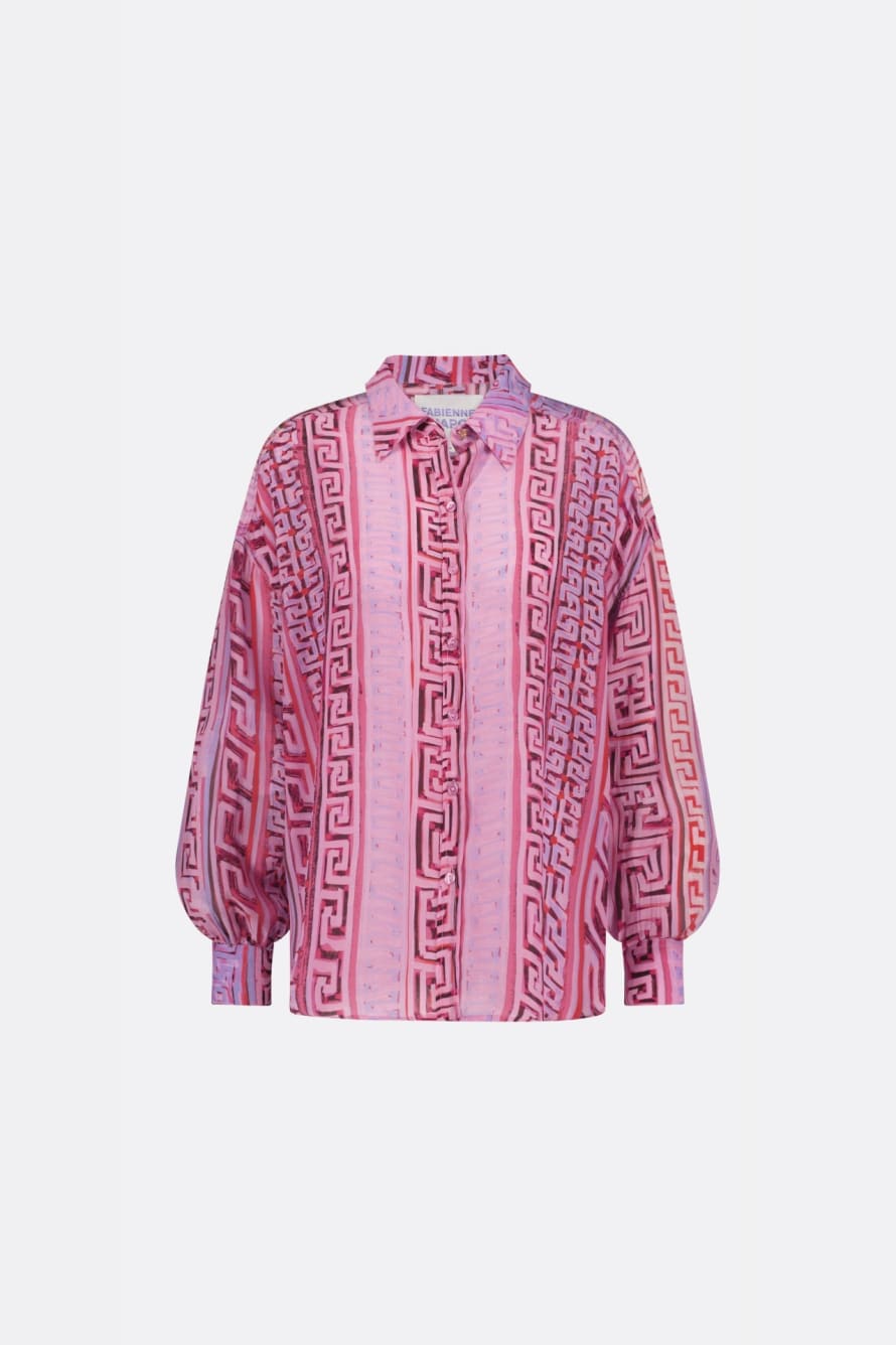 Fabienne Chapot Pink Neo Classic Printed Garielle Womens Blouse