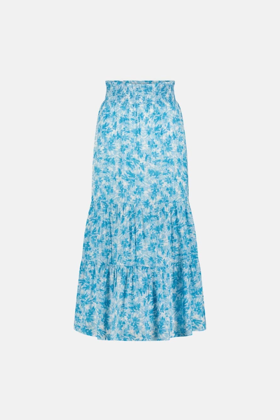 Fabienne Chapot Louise 3 tiered midi  Skirt in Blue Figolette Print