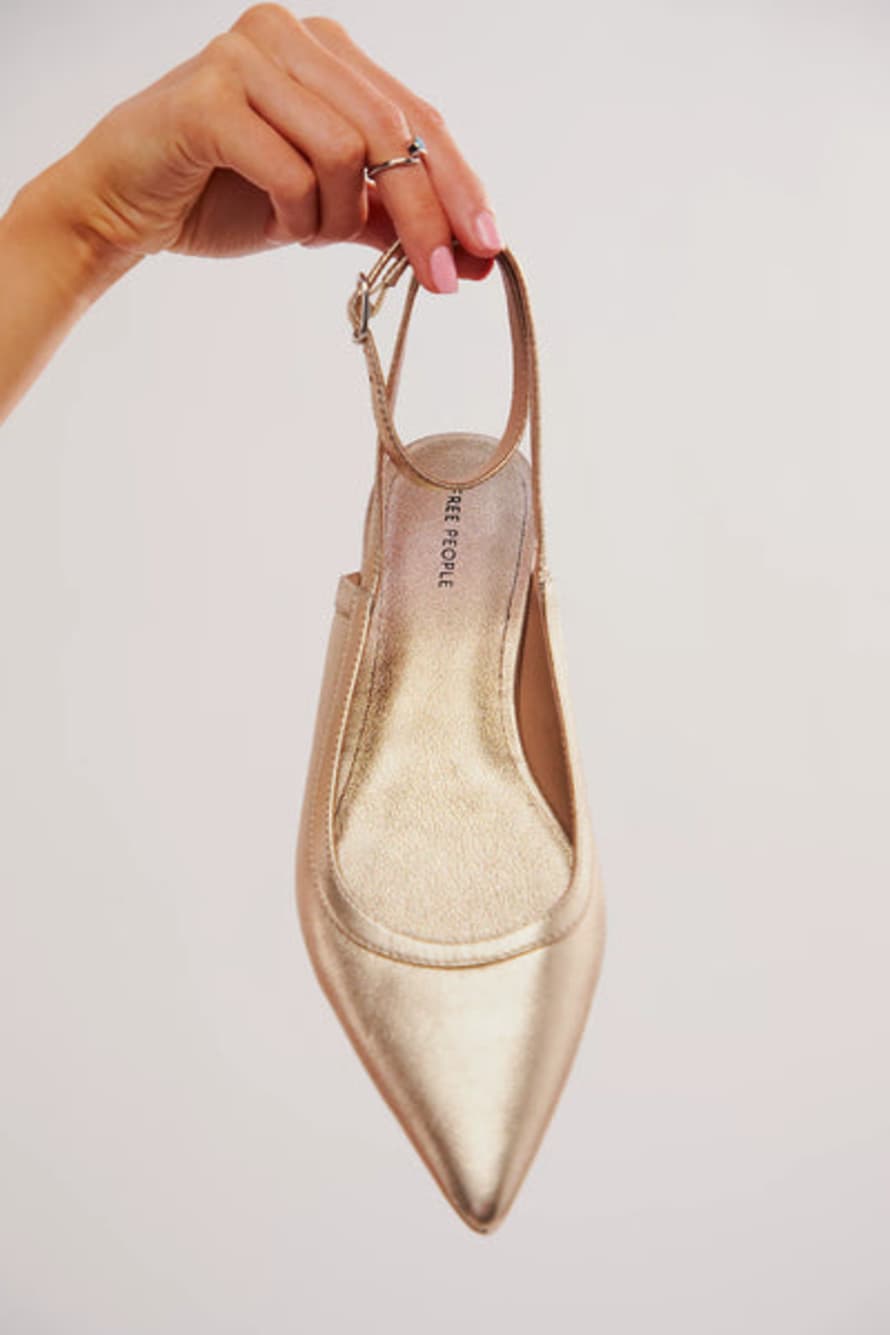 Free People Jules Point Flat - Gold