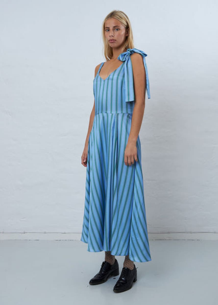Stella Nova Striped Strap Dress - Blue Stripes