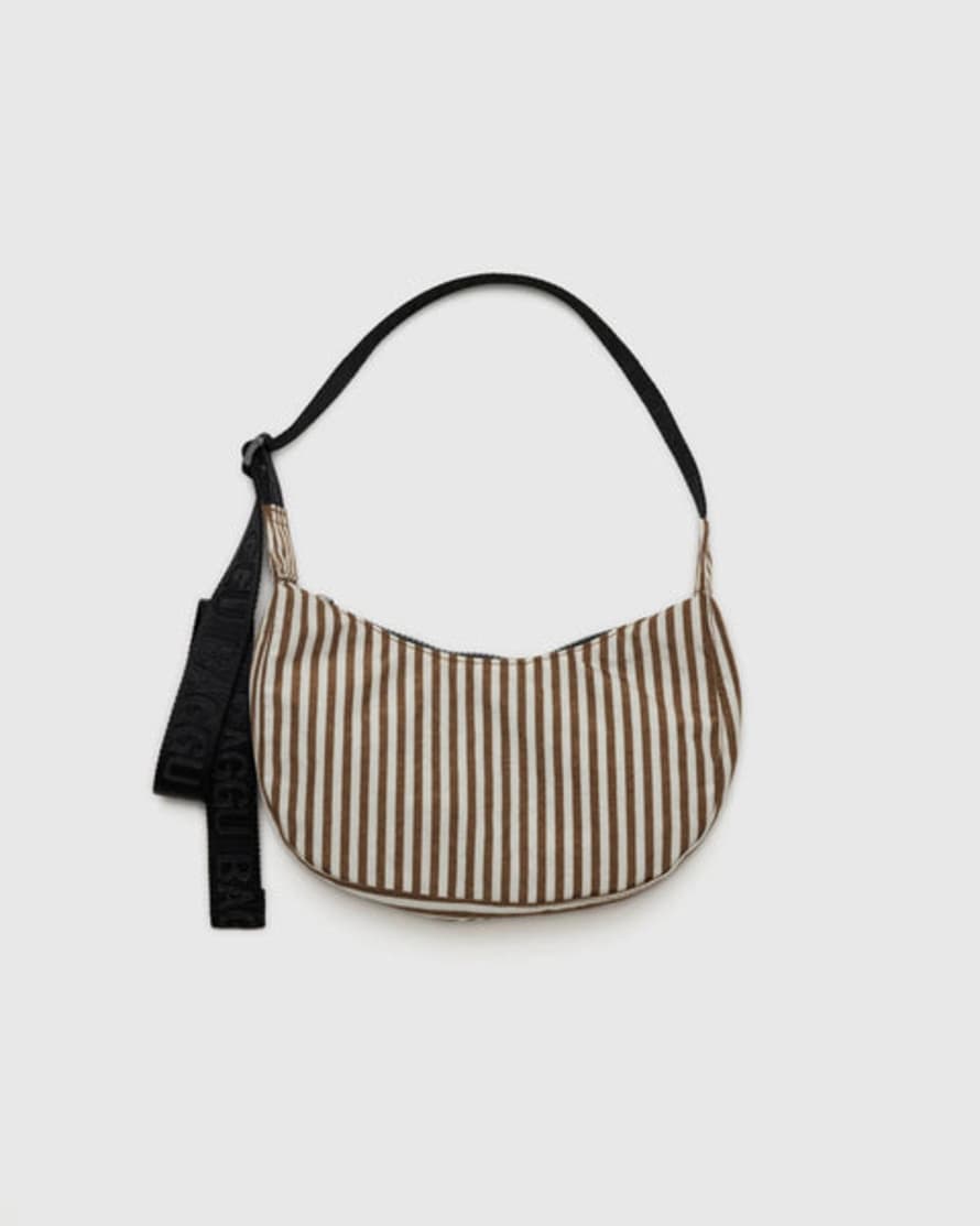 Baggu Small Crescent Bag Brown Stripe