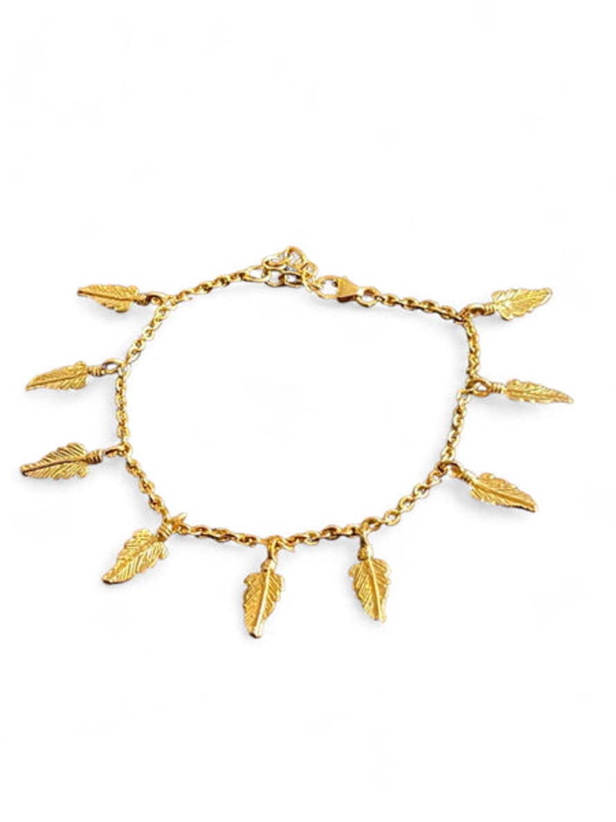 CollardManson Feather Chain Bracelet Gold