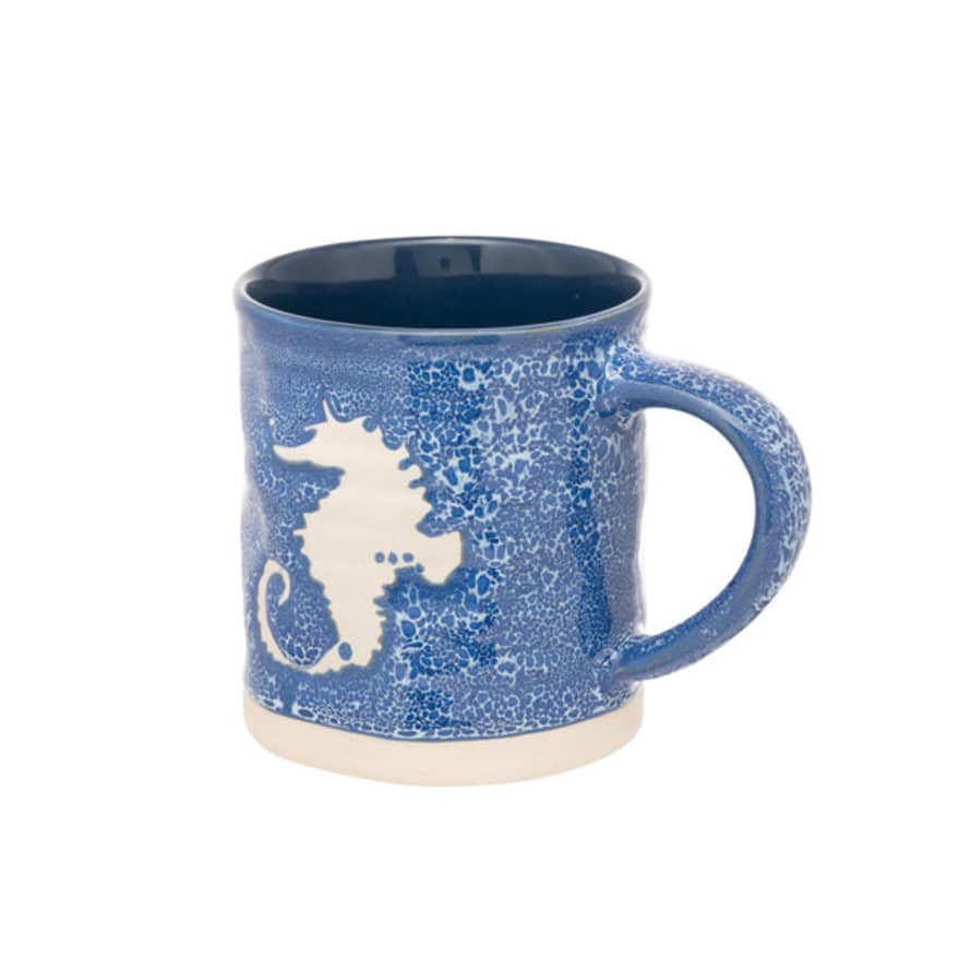 Distinctly Living Blue Stoneware Seahorse Mug
