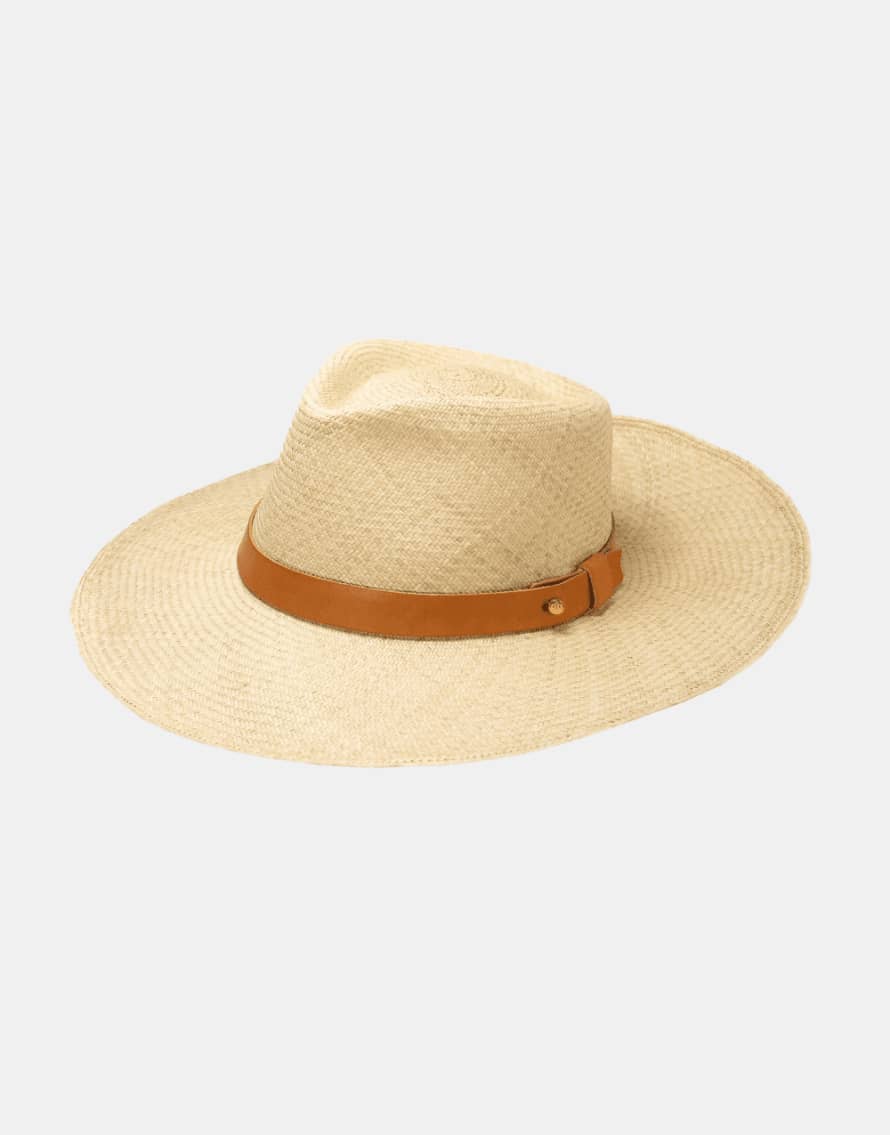 Pachacuti Pachacuti Fronterra Leather Band Hat Size: 60cm, Col: Beige