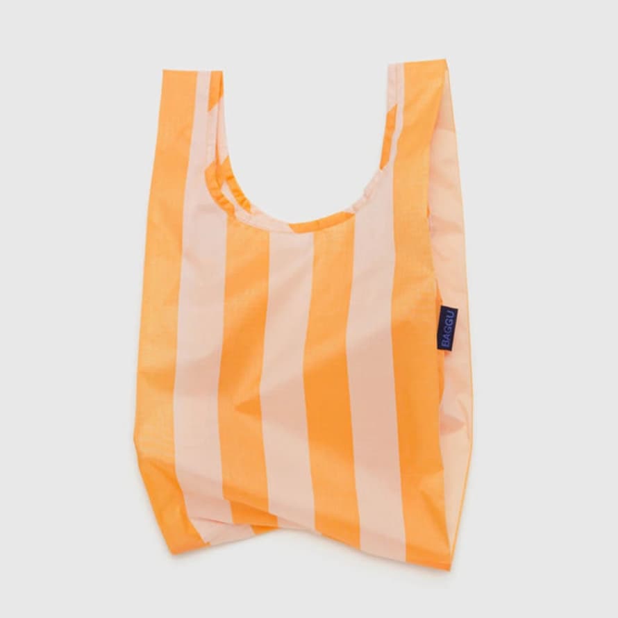 Baggu Tangerine Wide Stripe Stripe Baby Size Reusable Bag