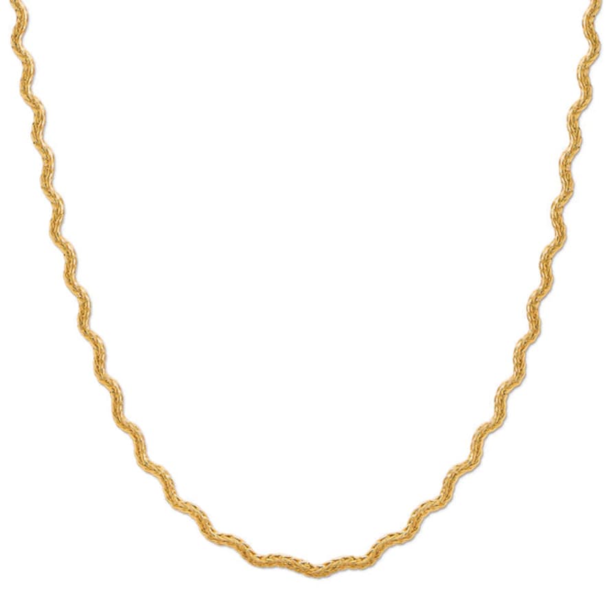 Orelia Textured Wave Chain Necklace