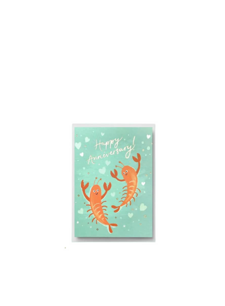 Stormy Knight Lobsters Gold Foil Anniversary Card From