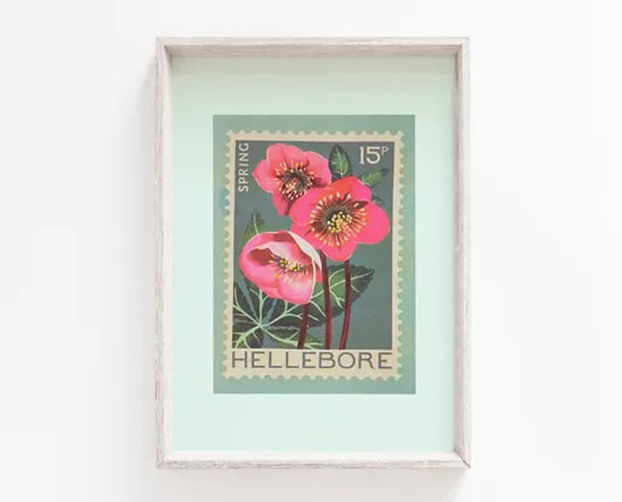 Printer Johnson Hellebore Stamp - A5 Risograph Print