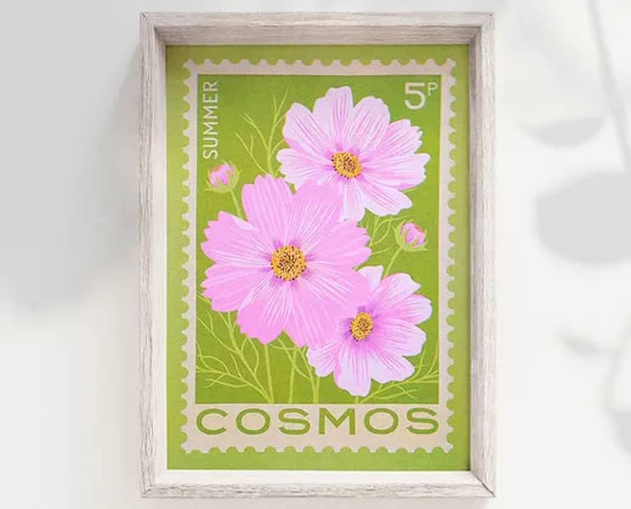 Printer Johnson Cosmos Stamp - A5 Risograph Print