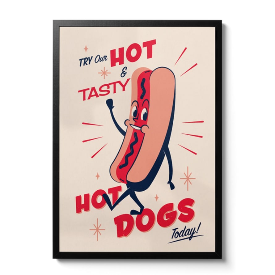 Telegramme Paper Co Snack Pack Hot Dog A3 Art Print