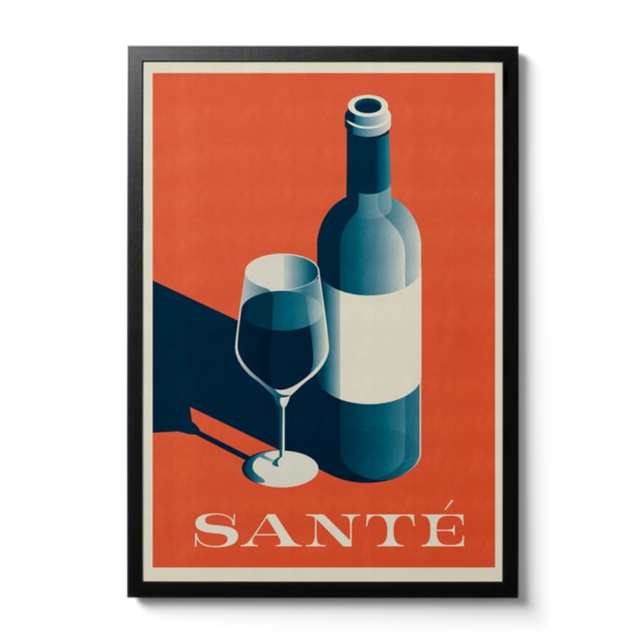 Telegramme Paper Co Santé 'good Health' Wine Print A3 Art Print