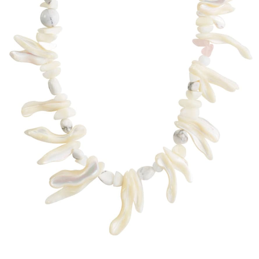 Pilgrim Light Seashell Necklace White/silver-plated