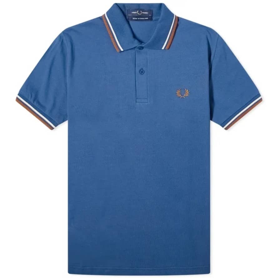 Fred Perry Reissues Original Twin Tipped Polo Blue, Ecru & Caramel