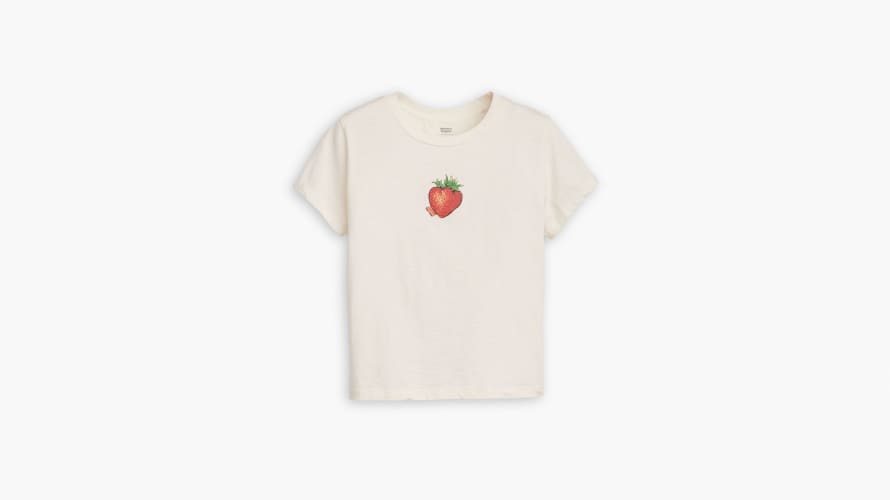 Levi's White Strawberry Tab Egret Square Graphic T Shirt