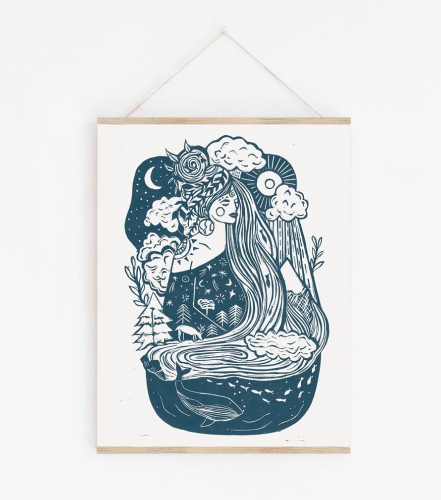 Prints by the Bay Madre Tierra Linoprint 