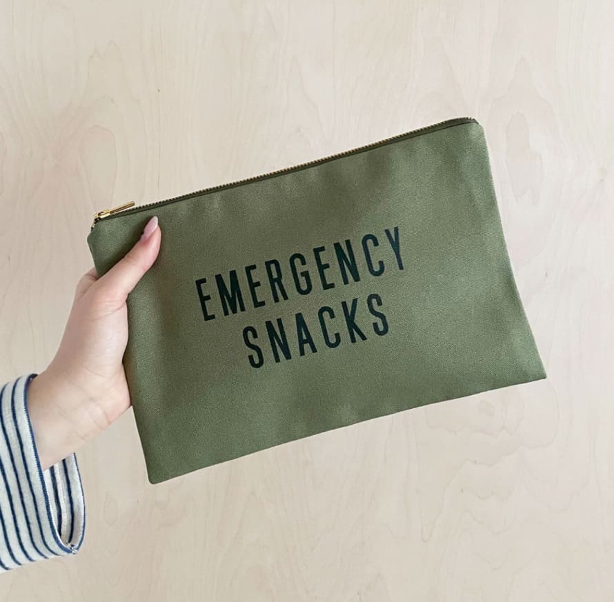 ALPHABETBAGS Olive Green Emergency Snacks Pouch