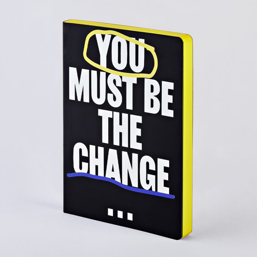 Nuuna Notebook Leather Cover Graphic L You Must Be The Change