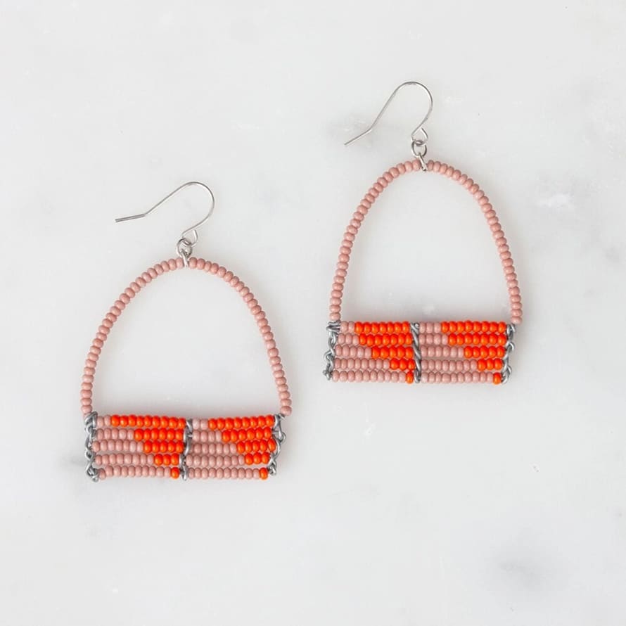 Bohemia Designs Pink and Orange Sera Beaded Earrings