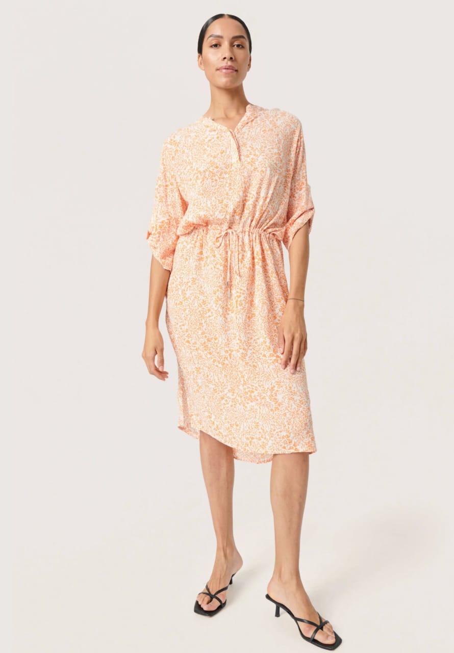Soaked in Luxury  Slzaya Dress | Tangerine Ditsy Print
