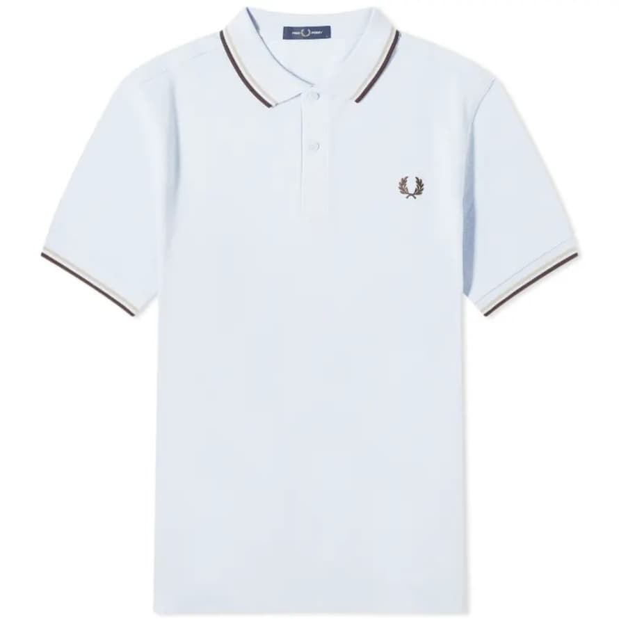 Fred Perry Fred Perry Slim Fit Twin Tipped Polo Smoke, Grey & Black