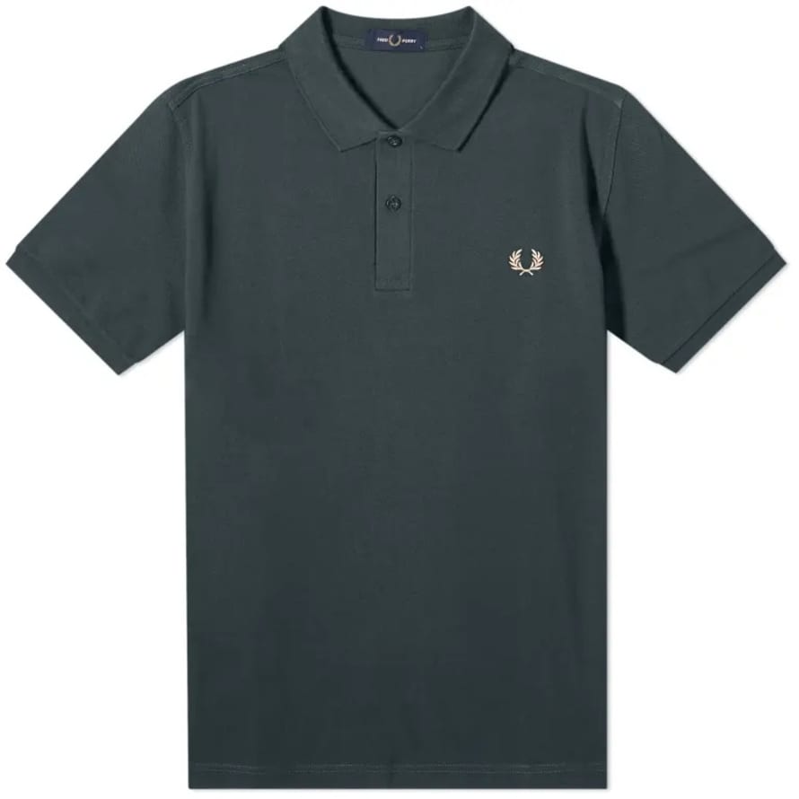 Fred Perry Fred Perry Slim Fit Plain Polo Night Green & Light Rust
