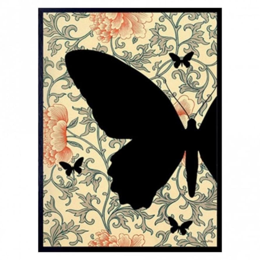Vanilla Fly Black Butterfly Print
