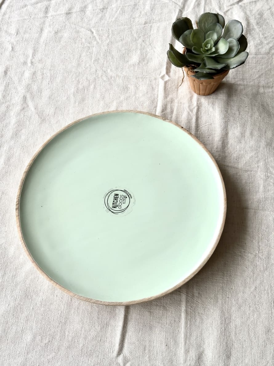 Bamboo 30cm Serving Plate - Mint Green Inlay