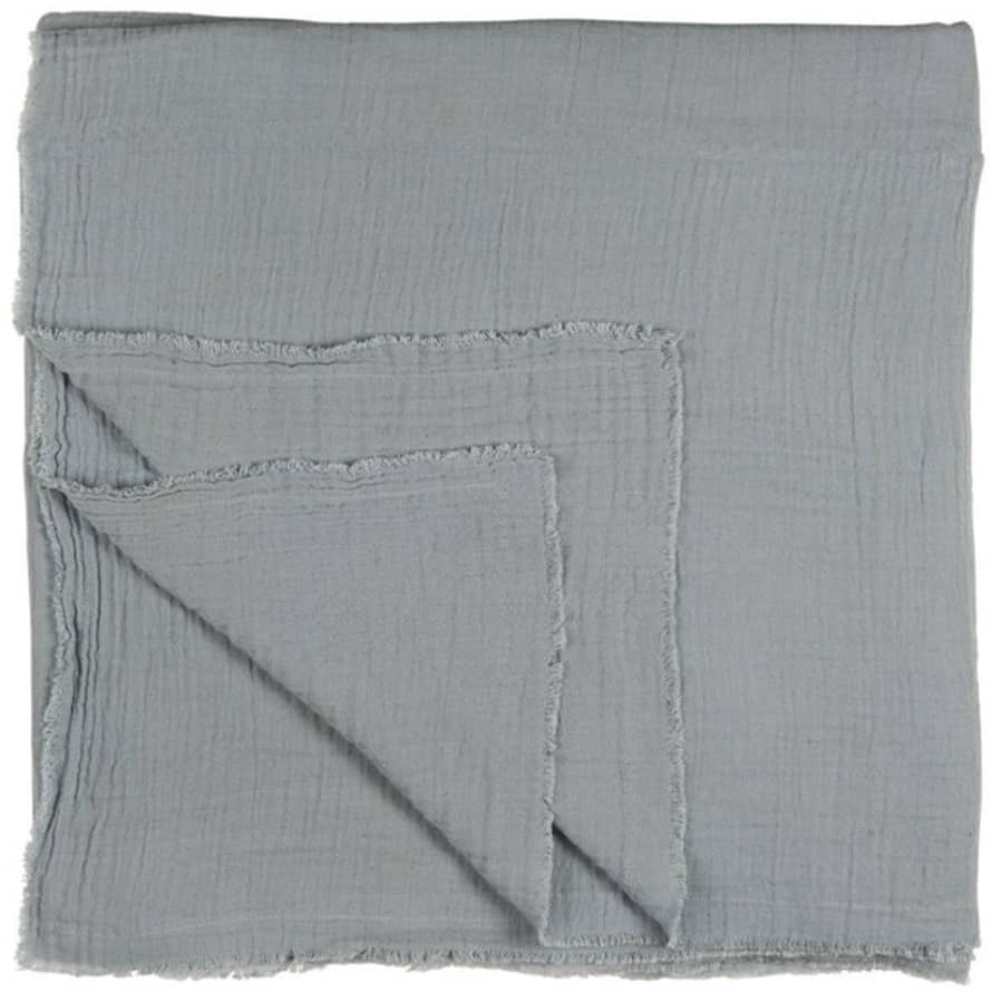 Ib Laursen Cotton Bedspread - Dusty Blue