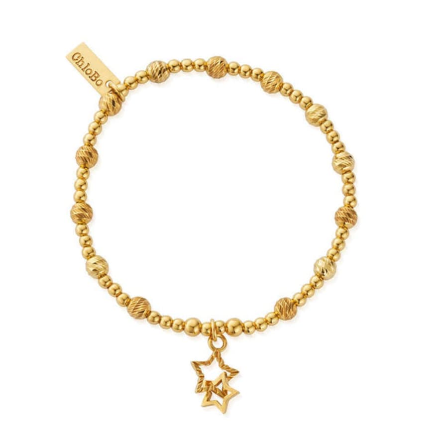 ChloBo Sparkle Interlocking Star Bracelet - Gold