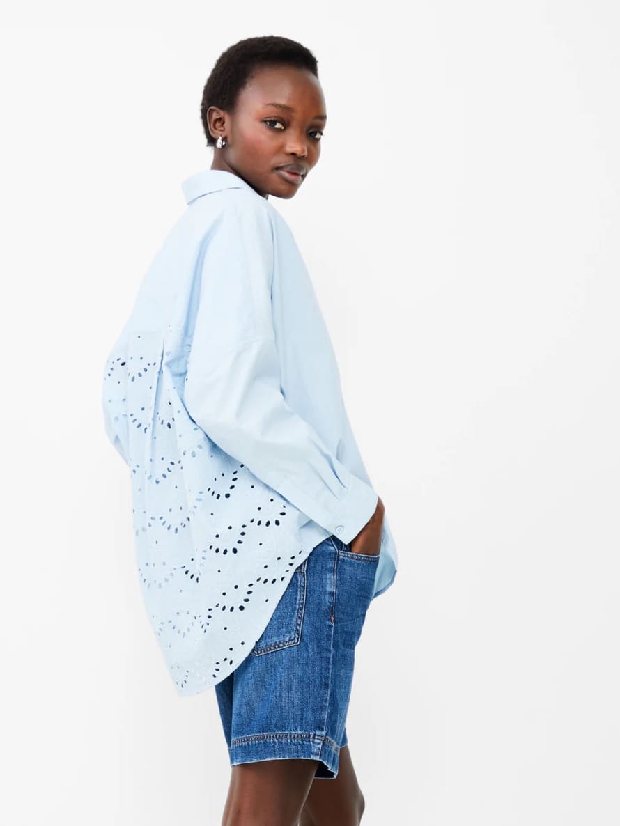 French Connection Appelona Broderie Anglaise Shirt | Cashmere Blue