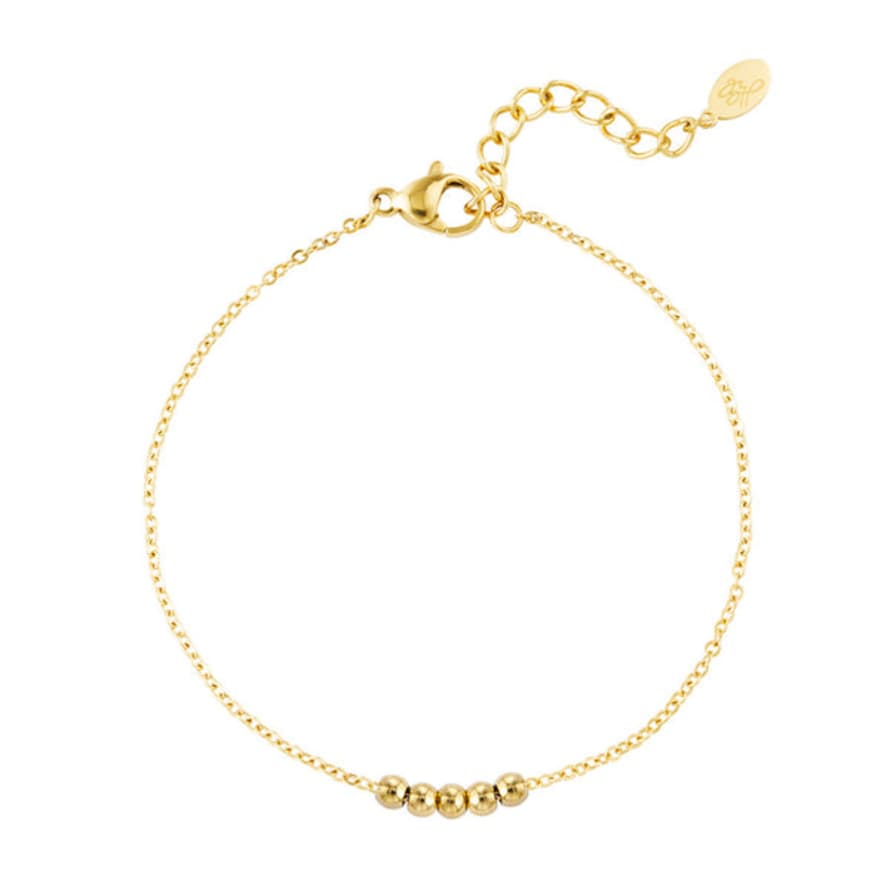 YW Bracelet Classique Avec Perles Dorées
