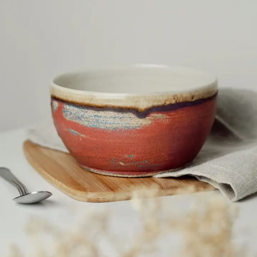 Charlotte Manser Ceramics Handmade Small Bowl, Burnt Orange