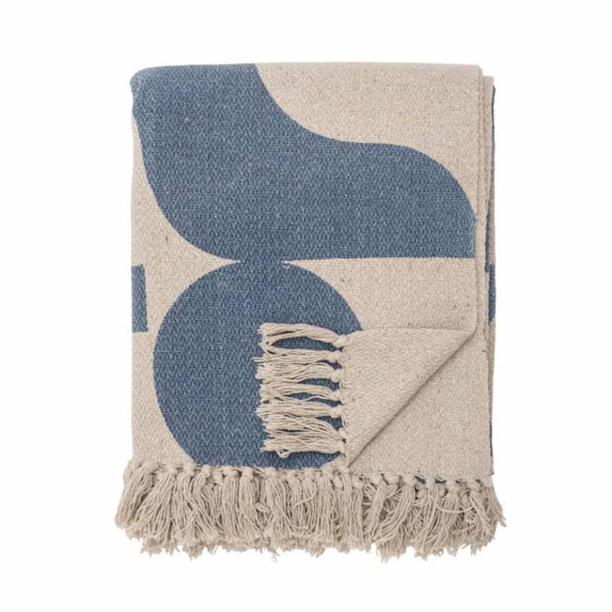 Bloomingville Agno Throw, Blue, Recycled Cotton
