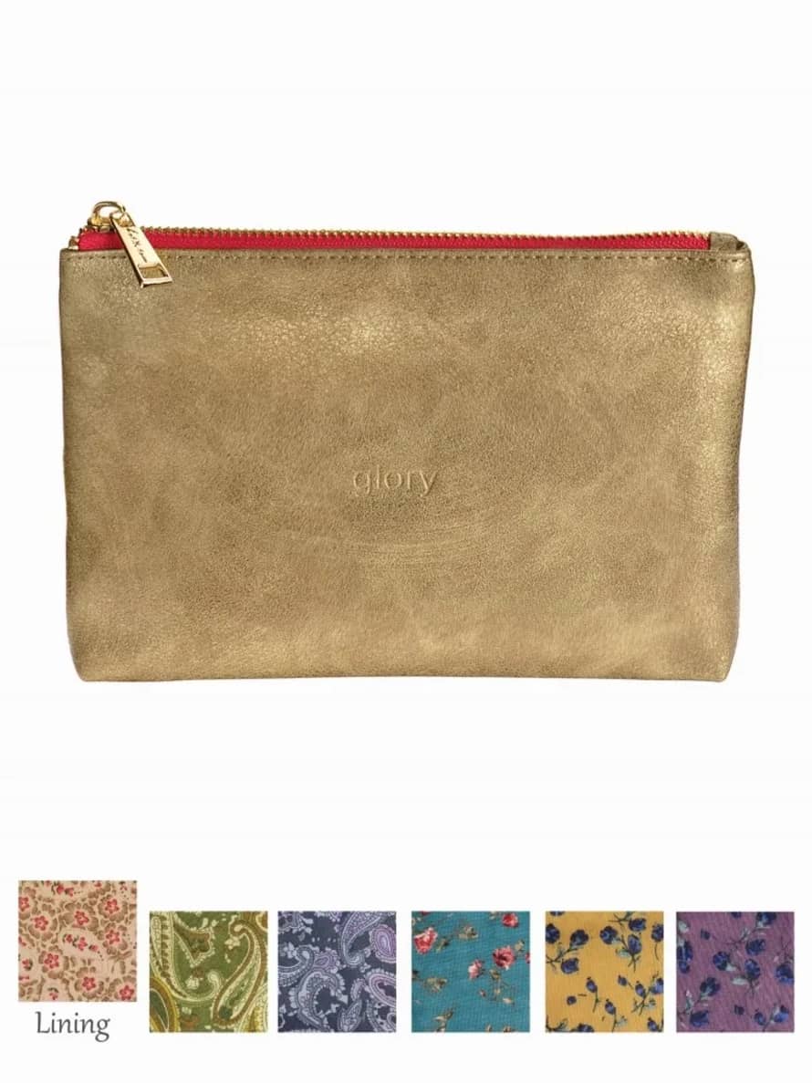 Hot Tomato Gold and Berry Glory Faux Leather Pouch