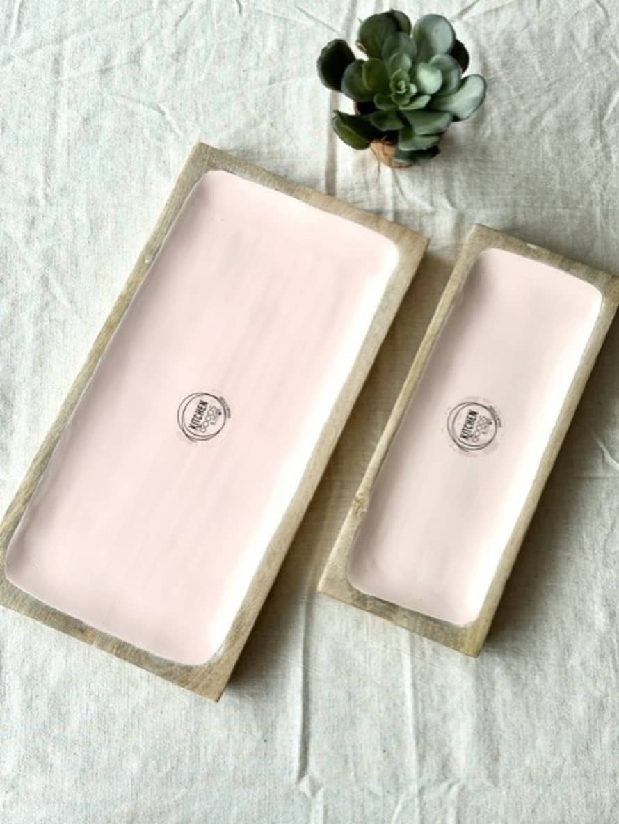 Bamboo Serving Boards - Pink Inlay