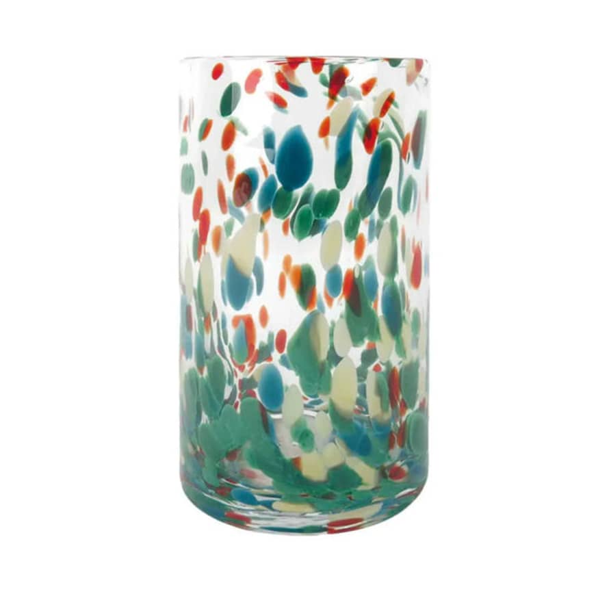 Opjet Paris Multicolour Leopard Glass Tube Vase